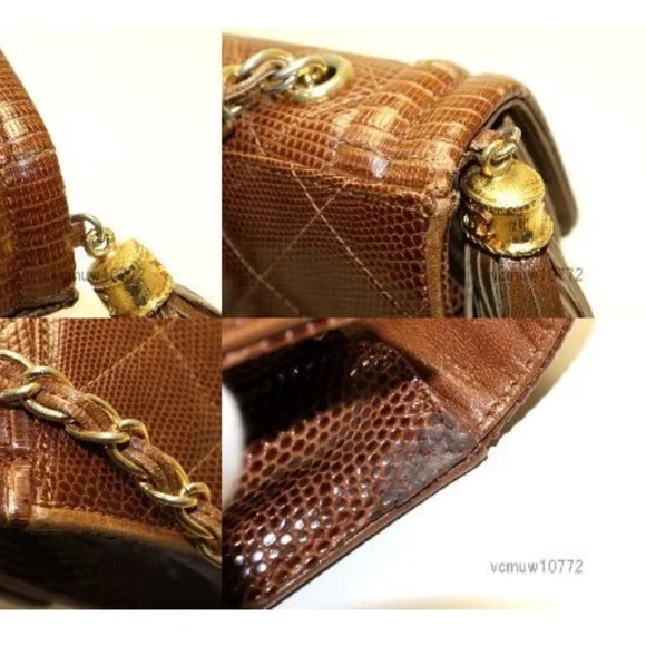 Authentic Rare  Chanel lizard chain shoulder bag - Picture 11 of 11